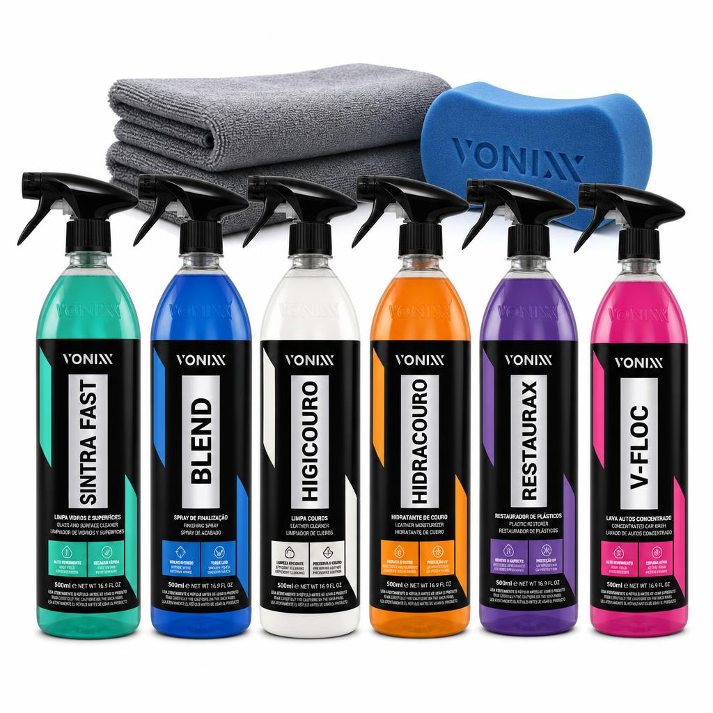 Kit Lavagem Completa Detalhamento Carro e Moto Vonixx